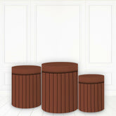 Lofaris Brown Stripe Cylinder Cover Printed Fabric Pillar Wrap